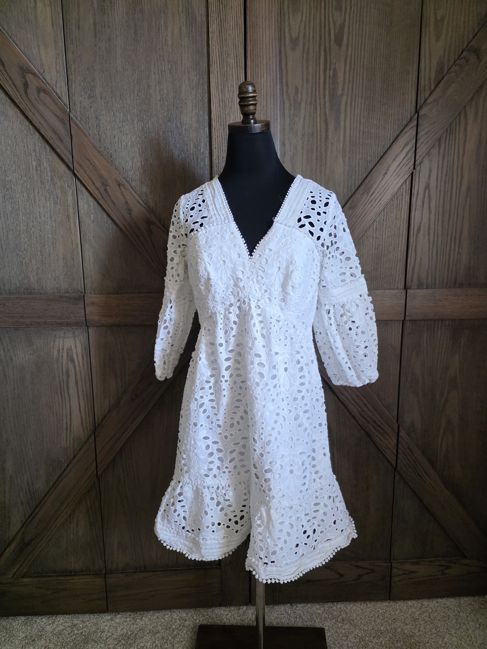 Lilly Pulitzer White Eyelet V-Neck Mini Dress
